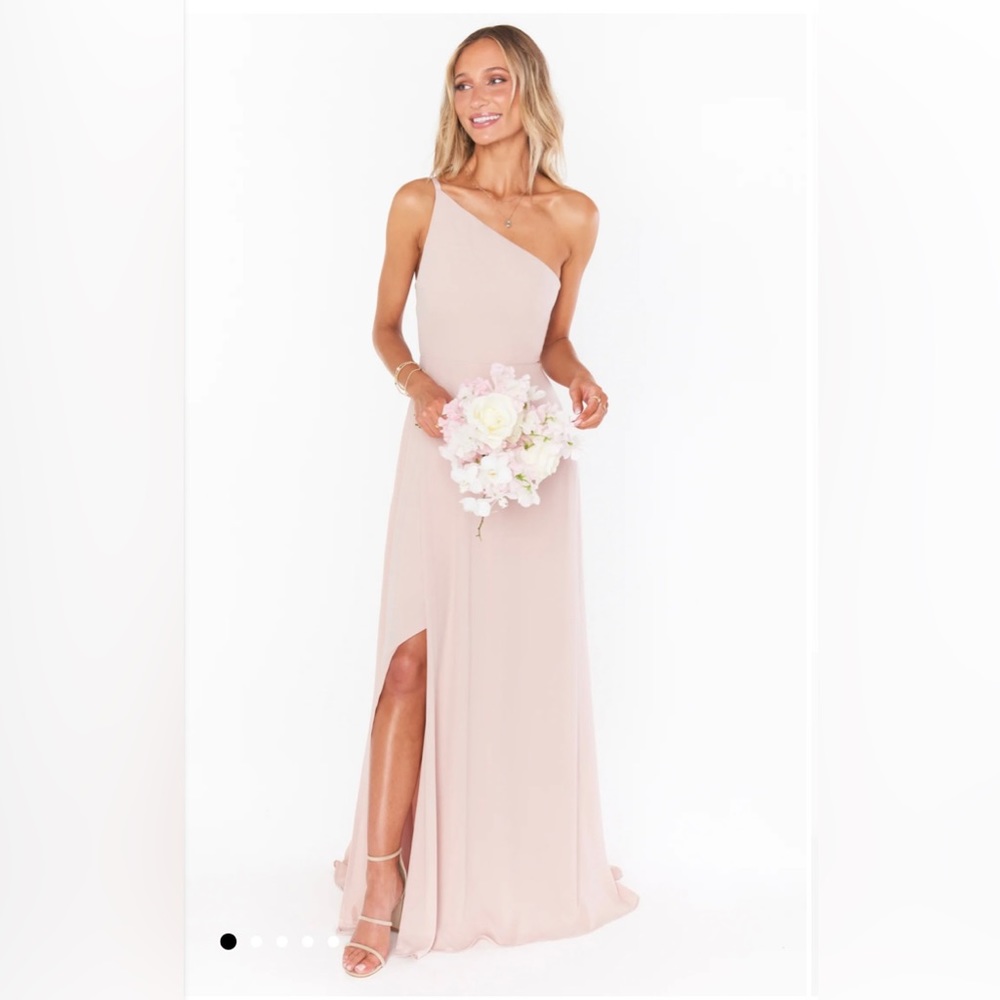 Show Me Your MuMu Shannon One Shoulder Dress Maxi Gown Dusty Blush Pink